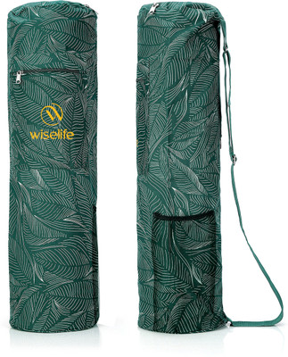 Wiselife Yoga Mat Bag For Men Women, Printed Mat Cover Bag, Multi Storage Pockets(Green, Sling Bag)