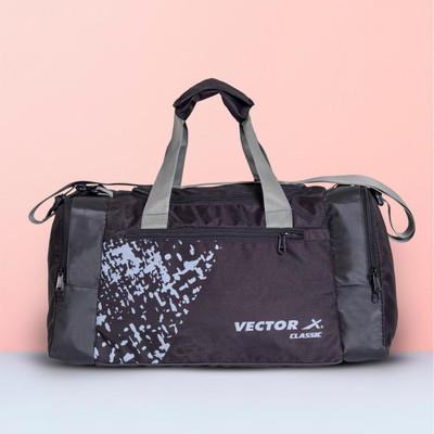 VECTOR X Gym Bag Classic Multipurpose Shoe Compartment Duffle Bag BFI Certified(Black, Kit Bag)