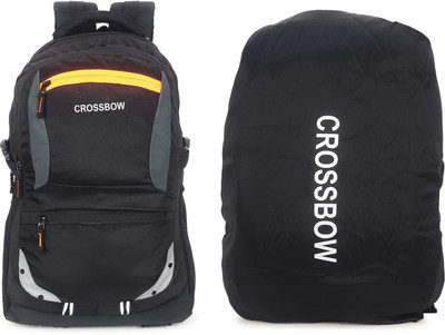 Crossbow 35L Laptop Backpack Spacy unisex backpack with rain cover and reflective strip(Black, Backpack)