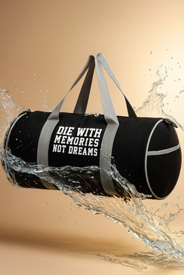 Dmade Gym Bag with Shoe Pocket and Inspiring Quote Print | Lightweight Sports Duffel(Black, Kit Bag)