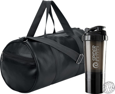 TRUE INDIAN Gym Duffel Bag & Gym Shaker Bottle.Protein shaker !Sports & Travel Bag.(Black, Kit Bag)