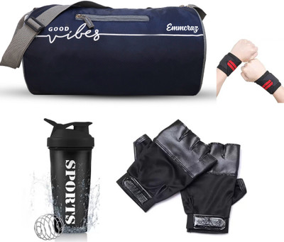 EMMCRAZ Stylish Polyester gym bag 4in1 combo kit bag(Blue, Kit Bag)