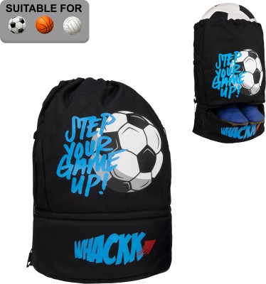 WHACKK Blitz Soccer Basketball Volleyball kit Bag/Gym/Drawstring Bag(Black, Drawstring Bag)