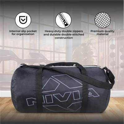 NIVIA Enfold 2.0 Gym bag(Black, Kit Bag)