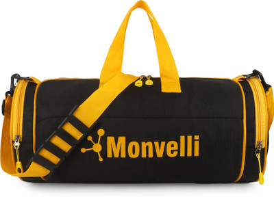 MONVELLI BLACK YELLOW GYM BAG(Kit Bag)
