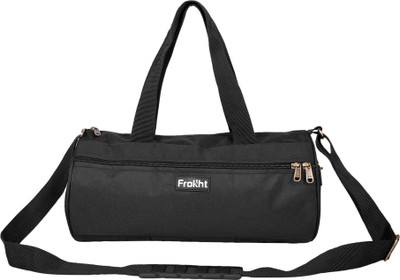 frokht ™Coat Black 16 Inch Duffel Gym Bag, Shoulder Bag, Sports Bag Men Women(Black, Kit Bag)