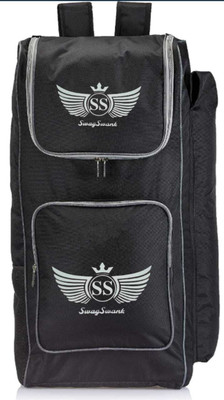swagswank black cricket kit bag(Grey, Backpack)