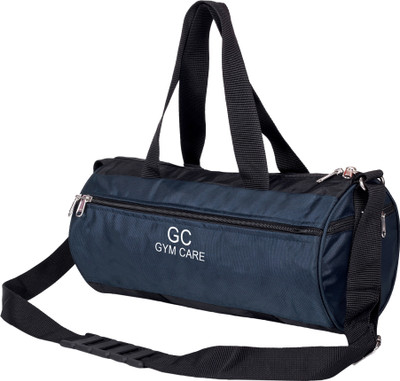 GC GYM CARE ™16 Inch Duffle Black Blue Light Weight Wet Pocket With Compartmen gym F8(Kit Bag)