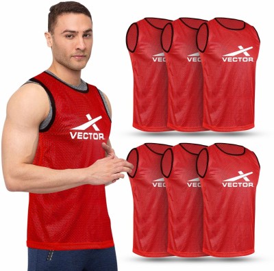 VECTOR X VX-BIBS Pack of 6 Small Football, Hockey Bib(Red)