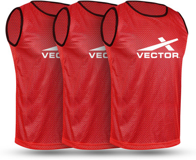 VECTOR X VX-BIBS Pack of 3 Small Football, Hockey Bib(Red)