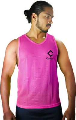 CAPTAIN SPORTS BIB ROUND NECKLINE DOTED X-Small Football, Hockey Bib(Pink)