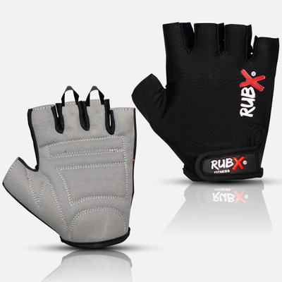 RUBX Unisex Gym Gloves– Half Finger for Weightlifting,Training,Fitness, Biking,Size-L Gym & Fitness Gloves(Grey/Black)