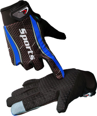 DreamPalace India Full Finger Bike Riding Gloves for Men & Women, Windproof Motorcycle Gloves Riding Gloves(Blue)