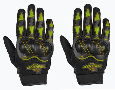 ASRYD Bike Riding Gloves with Touch Screen Sensitivity Index Finger Riding Gloves(Black, Green)
