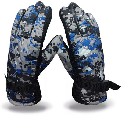 DreamPalace India Warm Snow and Wind Proof Winter Gloves for Men Protective Warm Hand Riding Riding Gloves(Blue)