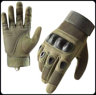 JAI SHRI Full Finger Riding Gloves for Motorbike_ Driving Gloves(Green)