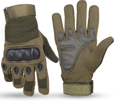 DreamPalace India Full-Finger Bike Riding Gloves TPR Knuckle Protection Tactical Hand Gloves Riding Gloves(Green)