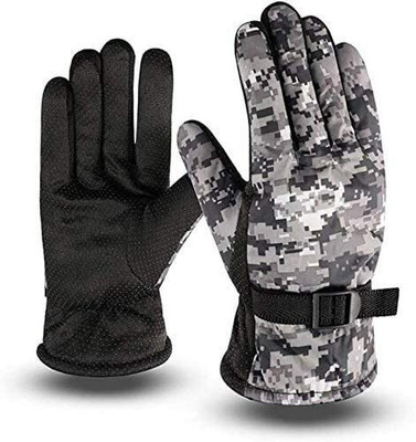 Inoin Full Finger Warmer Bike Riding Winter Leather Gloves for Men and Boy, Grey Driving Gloves(Grey)