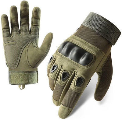 DreamPalace India Full Finger Gloves for Motorcycle, Driving, Biking Riding, Army Shooting Gloves Riding Gloves(Green)