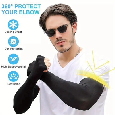 AJROBE Arm Sleeves Ultimate Sun Protection,Comfort & Performance for Cycling Gloves Riding Gloves(Black)