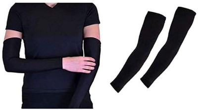 Deewak Sun protection cotton arm sleeve Unisex summer, Winter arm protective SportsG27 Riding Gloves(Black)