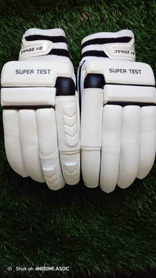 zenac sports super test Batting Gloves(white & black)