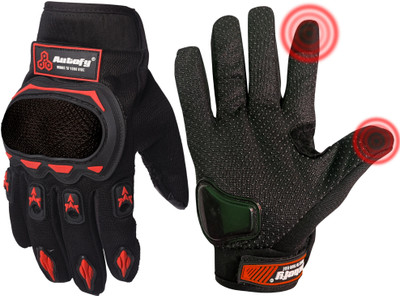 Autofy VKAMGLOVES0049-L Driving Gloves(Black, Red)