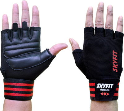 SKYFIT Gym Glove, Sport Glove, Riding Glove Gym & Fitness Gloves(Red and Black)