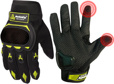 Autofy VKAMGLOVES0051-L Driving Gloves(Black, Green)