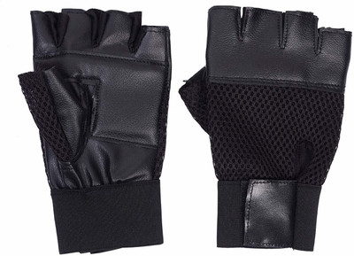 Gonexx Gym Gloves for Weight Lifting Wrist Support Leather Gym Gloves N MPNEW Driving Gloves(Black)