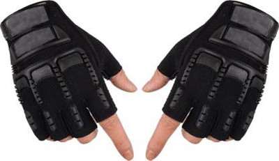 HOC BREATHABLE FABRIC RIDING GLOVES FOR RIDERS,BIKERS Riding Gloves(Black)