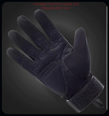 JAI SHRI Hard Knuckle Full Finger Winter Tactical Gloves Bike Riding Gym Racing_ Driving Gloves(Black)