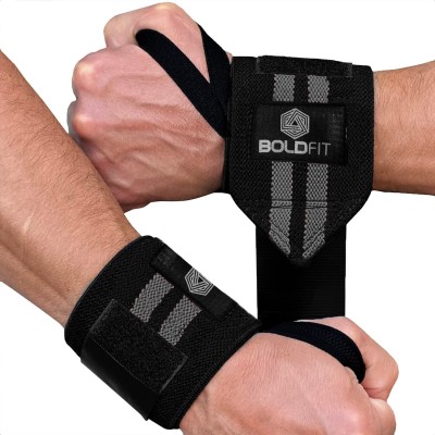 BOLDFIT Wrap & For Men Women Wrist Bands Support Gym & Fitness Gloves(Grey)