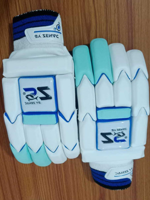 zenac sports zs pro Batting Gloves(white & light blue)