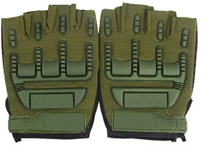 aksmit Unisex Bike Riding Cycling Racing Half Gloves Green 1 Pair M Size Riding Gloves(Green)