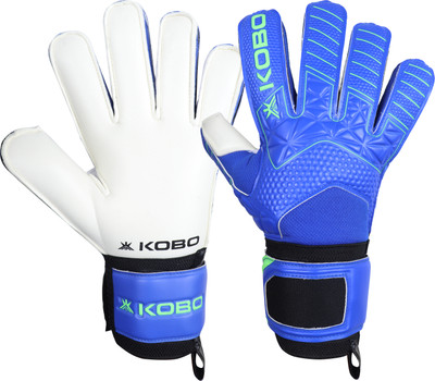 KOBO Football / Soccer Goalie Profesional German Latex GoalKeeper Gloves, Grip Goalkeeping Gloves(White, Red)