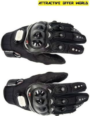 meenu arts Premium Pro Biker Riding Gloves_1072 Riding Gloves(Black)