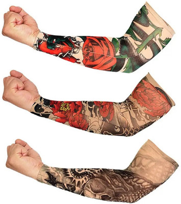 CHINTELS Arm Tattoos Sleeve For Men & Women Sun UV Cool Protection-Stretchable Nylon Arm Warmer(Multicolor)