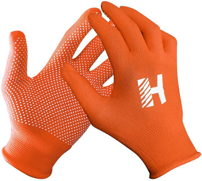 Heega PVC Dotted (Anti Slip) Pack of 2 Inner Gloves(Orange)