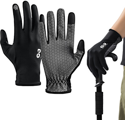 SNOWIE SOFT Golf Gloves Breathable Anti Slip Full Palm Touch Screen Unisex Driving Gloves M Golf Gloves(Black)