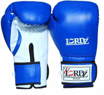 Lordz Boxing Glove PU Synthetic Leather with sandwich padding Boxing Gloves(Blue)