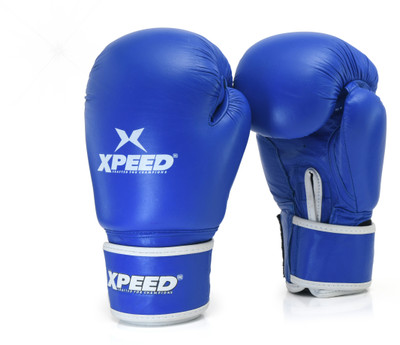 XpeeD 1 pair of PU Contest Boxing Glove For Training & Practice Boxing Gloves(Blue)