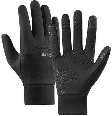 DreamPalace India Winter Gloves- Touchscreen, Thermal Insulated, Windproof for Cold Weather Sports Riding Gloves(Black)