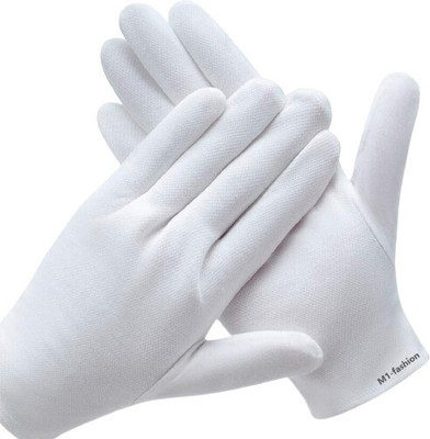 M1-fashion Summer Cotton Sun Protection Gloves Cotton Hand Gloves for Bike Riding -White Riding Gloves(White)