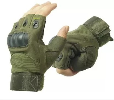HOC Half Finger Tactical Gloves Military Army Shooting Hunting Climbing Cycling Gym Gym & Fitness Gloves(Green)