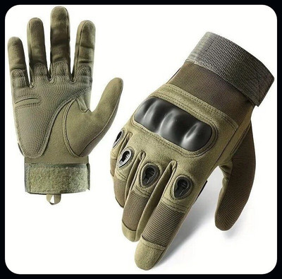 JAI SHRI Military Motorcycle Winter Bike Riding Full Finger Gloves with Adjustable Strap_ Driving Gloves(Green)