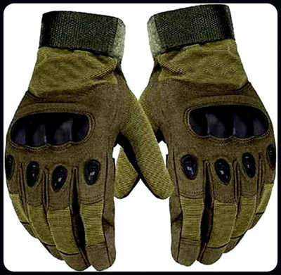 JAI SHRI Full Finger Motorcycle Shooting Tactical Outdoor Breathable Riding Gloves_ Driving Gloves(Green)