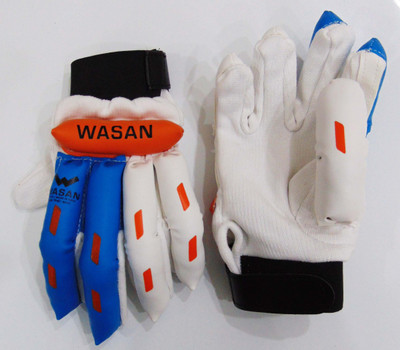 Wasan Cricket Batting Gloves Sz. Boy(RH)(Age 8-12 Years) Batting Gloves(White, Blue)