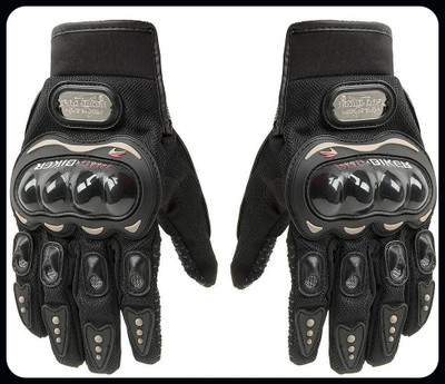 JAI SHRI Gloves Shockproof Foam Padded Outdoor Riding Full Finger Glove For Men_ Riding Gloves(Black)