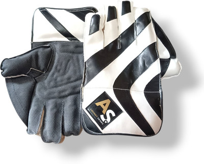 ASCG AS Cricket Wicket Keeping Gloves, Pro Lite Series, Octopus Grip Wicket Keeping Gloves(White, Black)